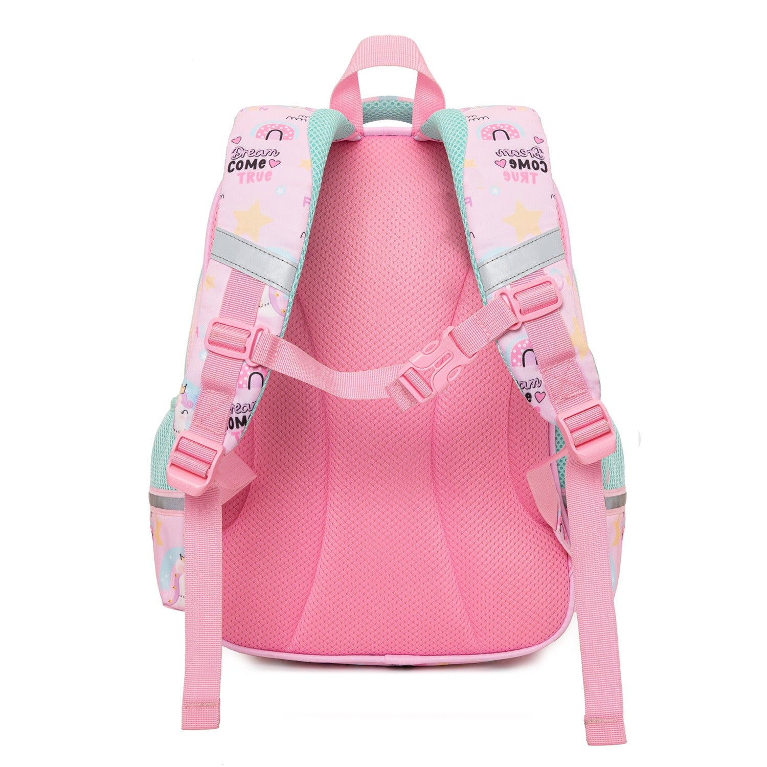 Pink unicorn backpack for ages 3+, perfect for school and everyday adventures