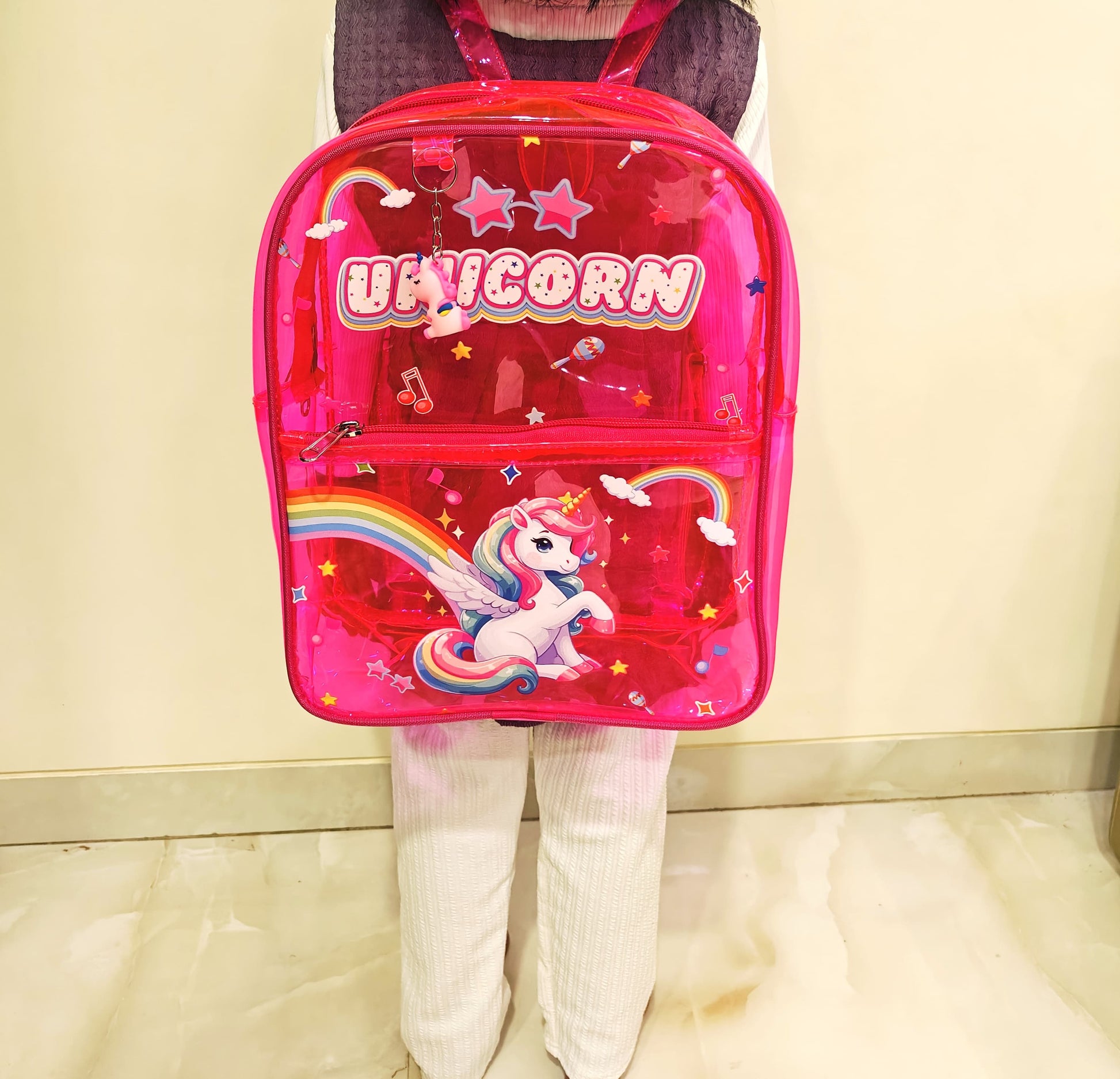 NIYO TOYS Pink Unicorn Backpack with Colorful Design and Adjustable Straps for Kids