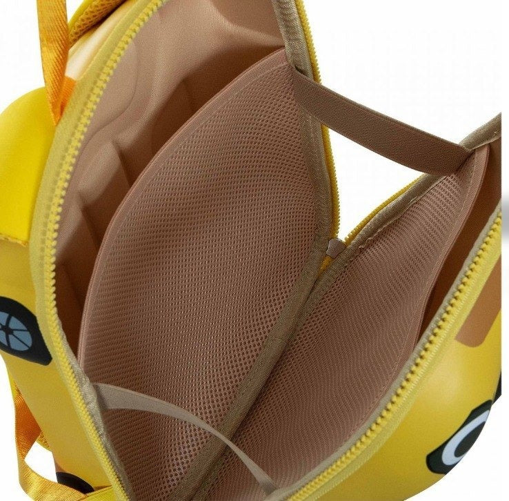 NIYO TOYS yellow school bag interior with mesh pocket and spacious design for kids