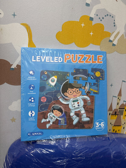 NIYO TOYS leveled puzzle featuring astronauts, for ages 3-6, enhances kids' problem-solving skills