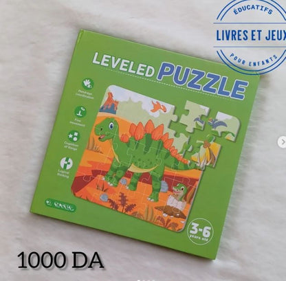 Colorful leveled dinosaur puzzle for ages 3-6, designed for interactive learning and fun, search word puzzle book