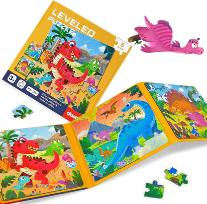 NIYO TOYS leveled dinosaur puzzle for age 3+, colorful educational fun, search word puzzle book