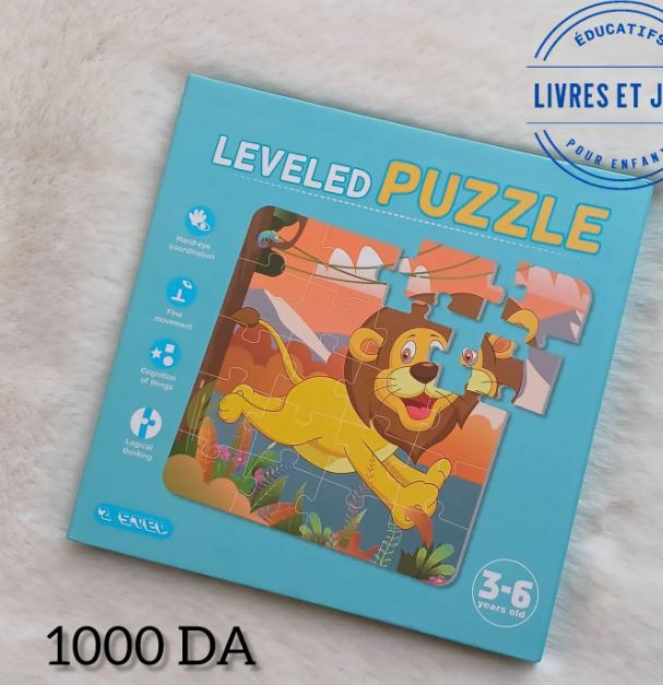 NIYO TOYS Leveled Puzzle with a colorful lion design, suitable for ages 3-6, promotes fun learning through a search word puzzle book.