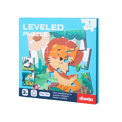 Leveled lion puzzle by NIYO TOYS for ages 3+, ideal for developing problem-solving skills