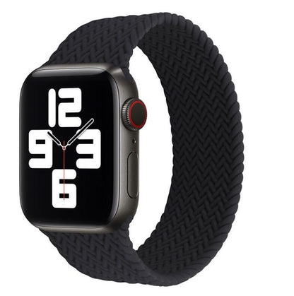 Black woven watch band for Apple, perfect for adults seeking comfort and style in everyday wear