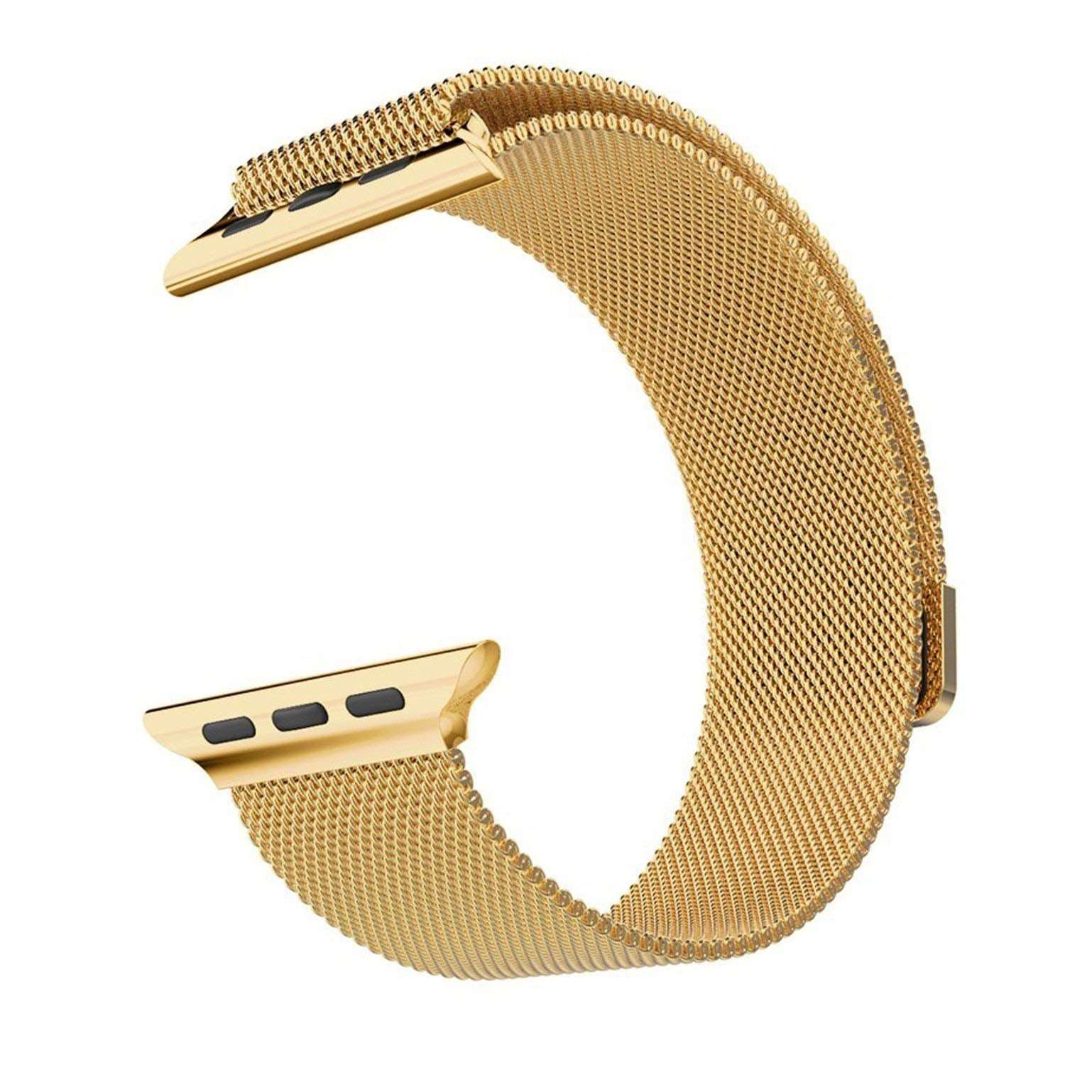 Gold mesh watch band for Apple, stylish accessory for adults, perfect for daily wear