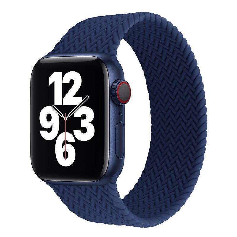 Blue woven strap watch band for Apple, designed for all ages, perfect for everyday use