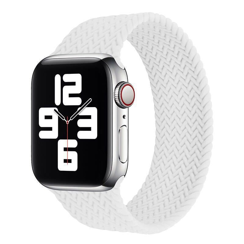 White woven strap for Apple Watch, suitable for all ages, perfect for daily wear and active lifestyles