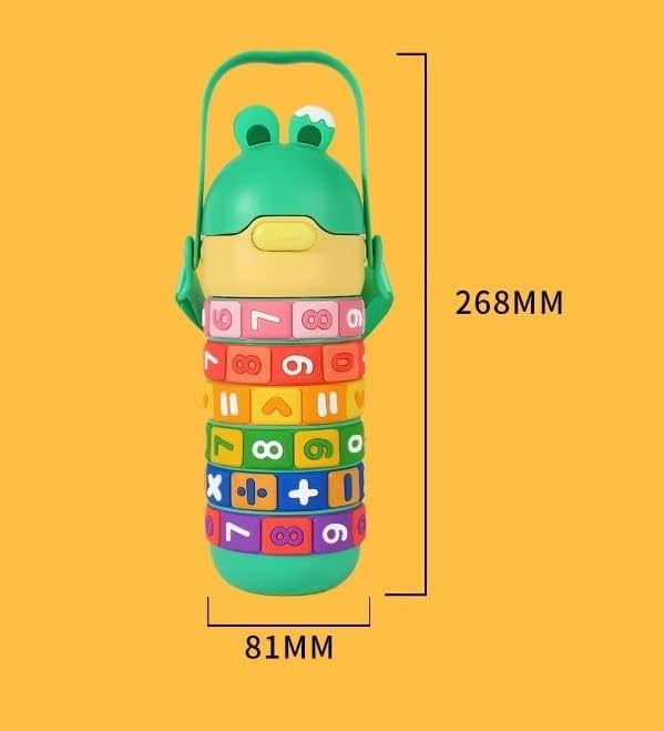 Green frog water bottle sipper top with colorful buttons, perfect for kids ages 3 and up