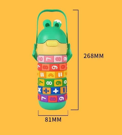 Green frog water bottle sipper top with colorful buttons, perfect for kids ages 3 and up