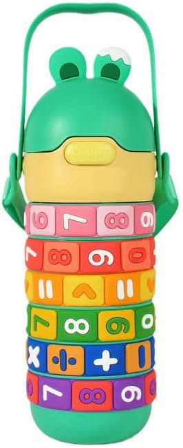 Colorful NIYO TOYS water bottle sipper top with number blocks for kids, ideal for ages 3 and up