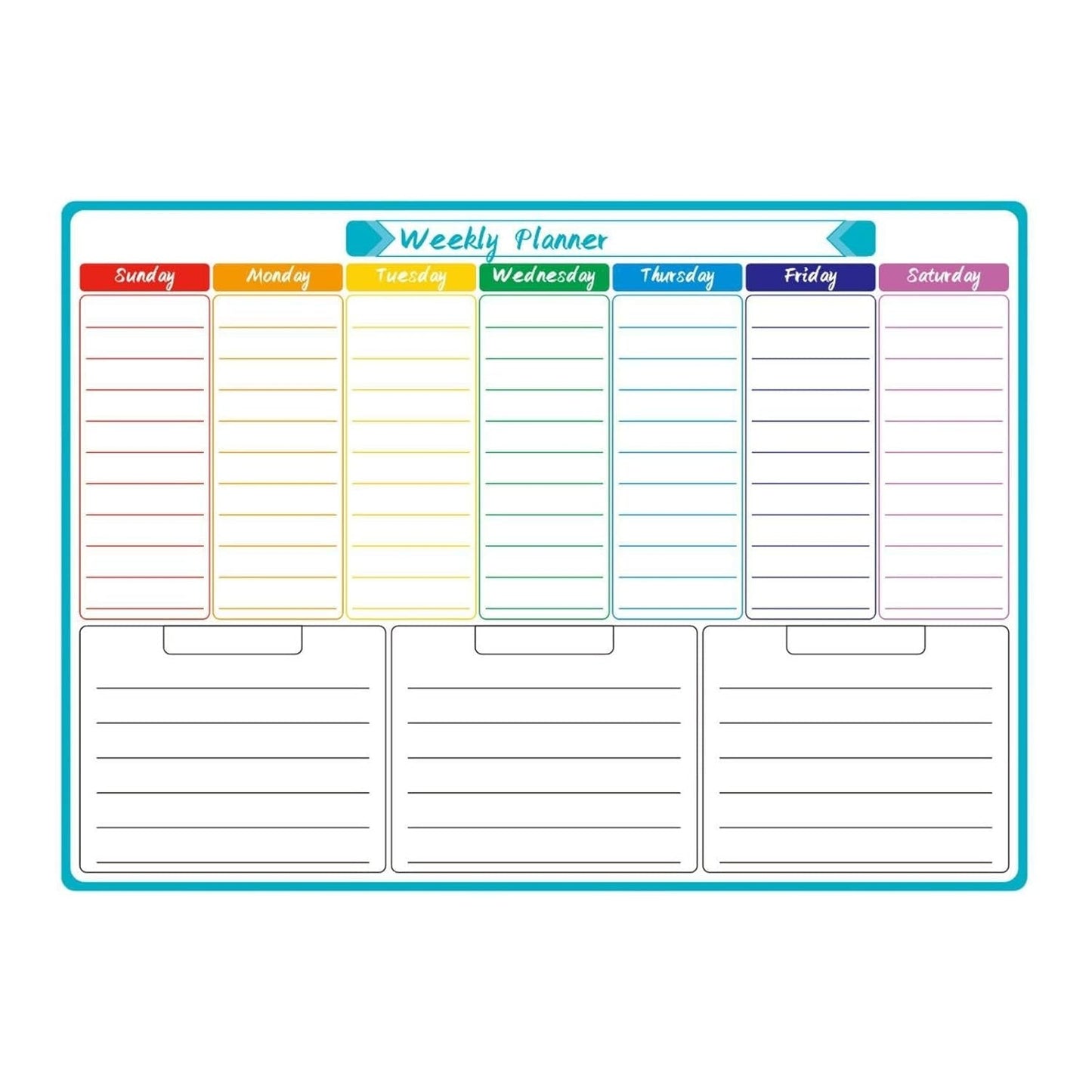 NIYO TOYS colorful weekly planner for kids, ideal for ages 5+, helps organize tasks and activities