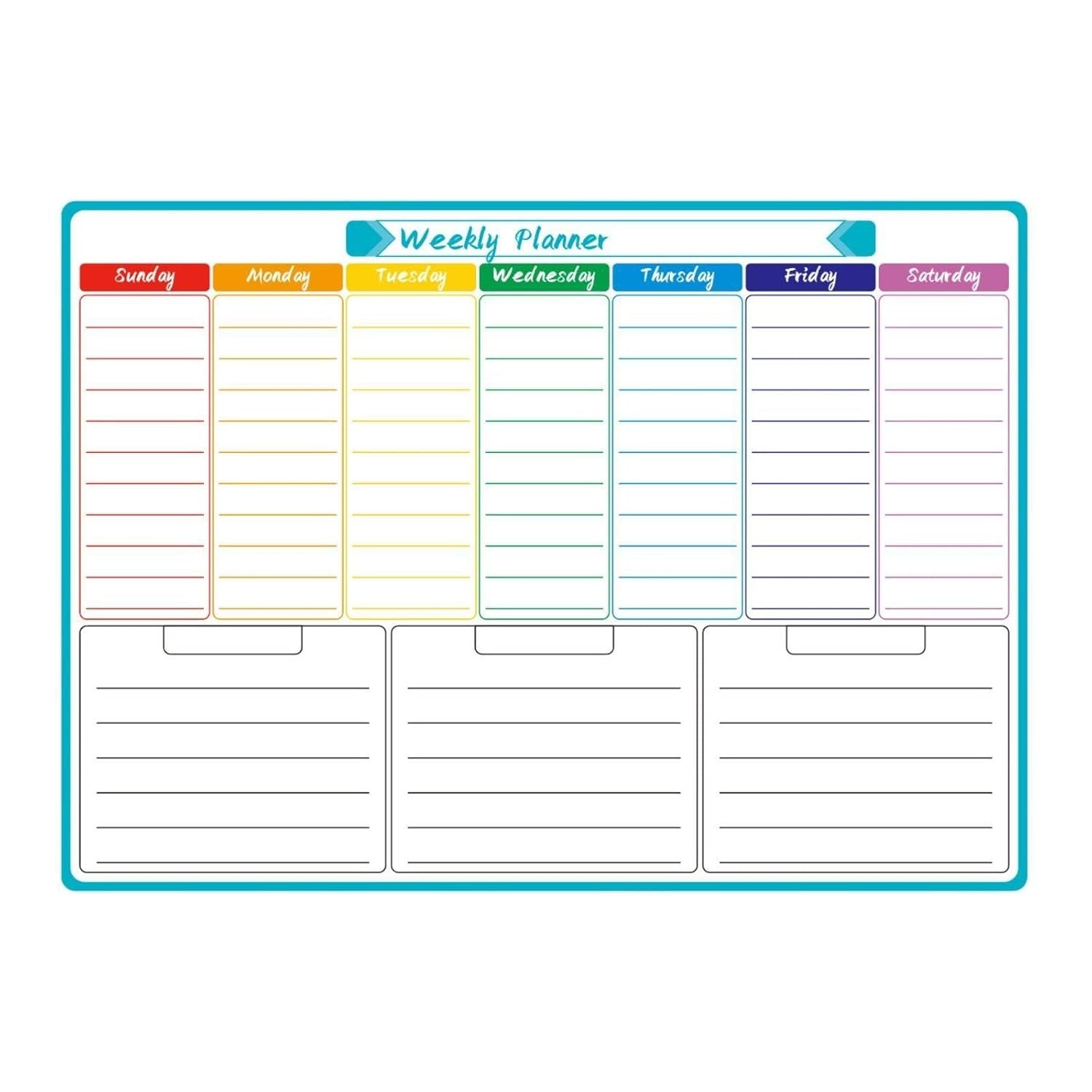 NIYO TOYS colorful weekly planner for kids, ideal for ages 5+, helps organize tasks and activities