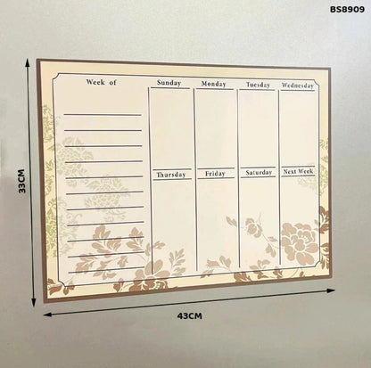 Weekly planner with floral design, 33x43cm, perfect for organizing schedules and tasks