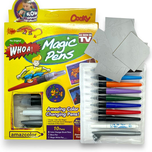 NIYO TOYS Magic Color Changing Marker Pens set with 10 vibrant colors and airbrush effects