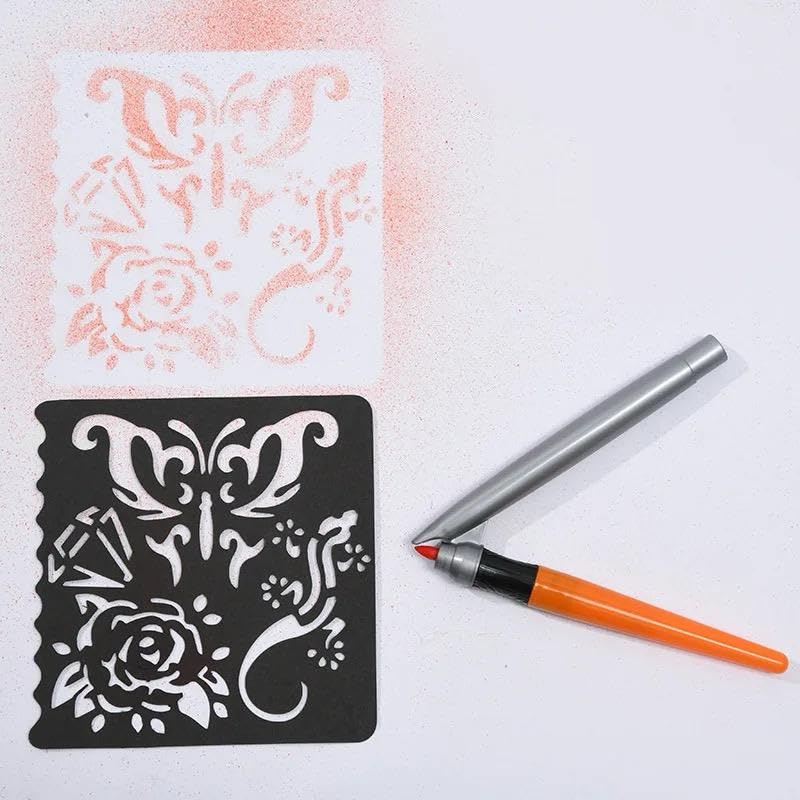 NIYO TOYS Marker Pens in orange and silver with stencil for creative art projects