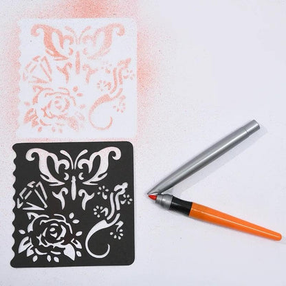 NIYO TOYS Marker Pens in orange and silver with stencil for creative art projects