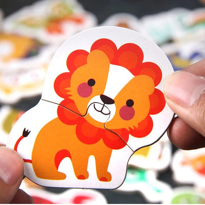 Child-friendly wooden jigsaw puzzles for kids featuring a colorful lion design