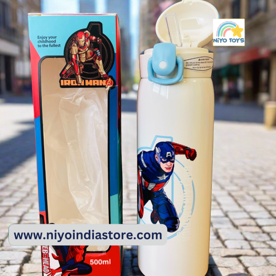 Sip and Smile - Insulated Steel Sipper with Cute Characters 500 ML