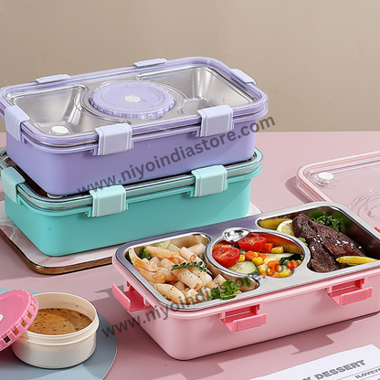 Niyo toys Bento 3 Compartment Metal Lunch Box with Bowl