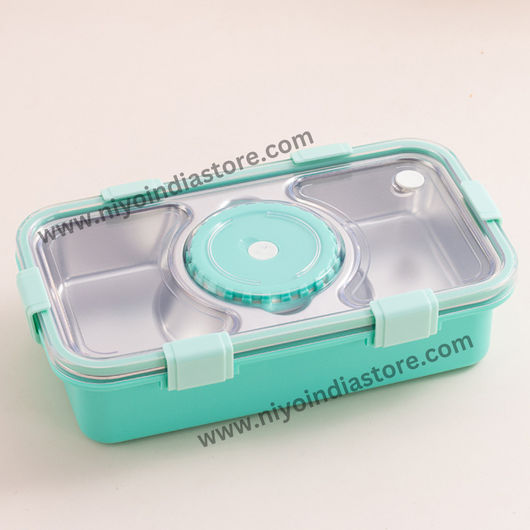 Niyo toys Bento 3 Compartment Metal Lunch Box with Bowl