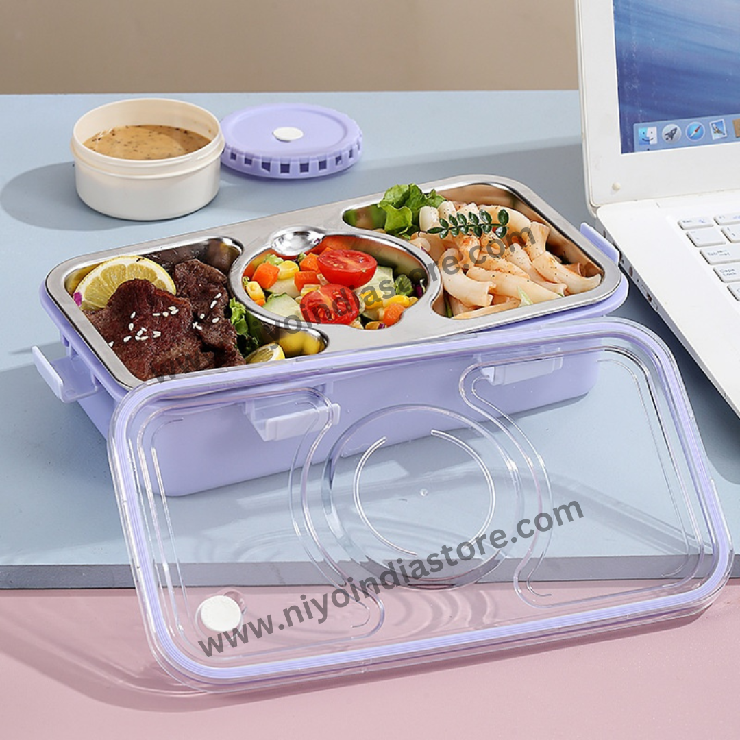 Niyo toys Bento 3 Compartment Metal Lunch Box with Bowl