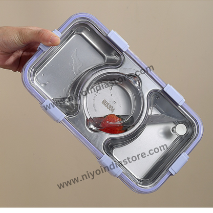Niyo toys Bento 3 Compartment Metal Lunch Box with Bowl