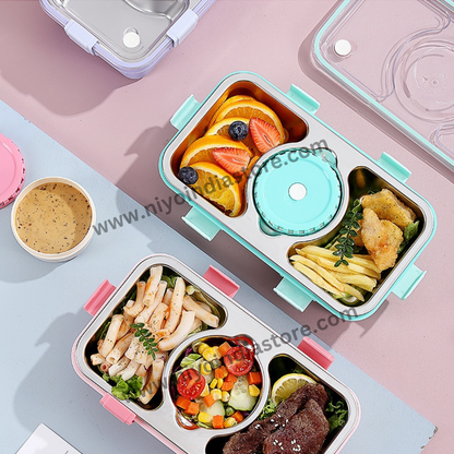 Niyo toys Bento 3 Compartment Metal Lunch Box with Bowl
