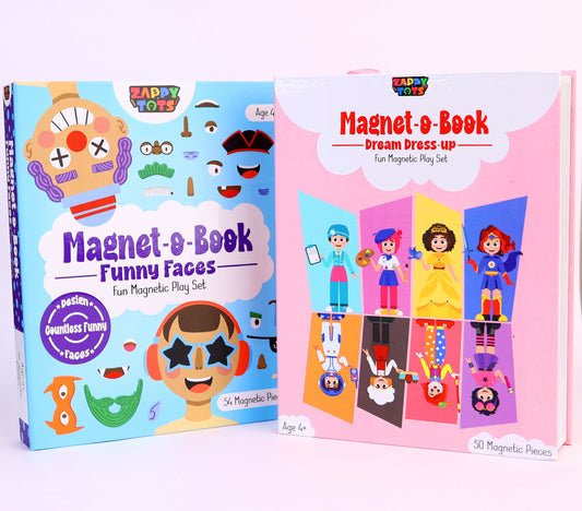 NIYO TOYS educational magnet play book set with Funny Faces and Dream Dress-up themes